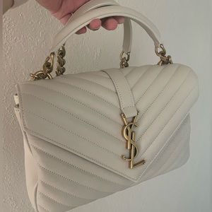 2022 Saint Laurent COLLEGE MEDIUM CHAIN BAG - blanc vintage -excellent condition